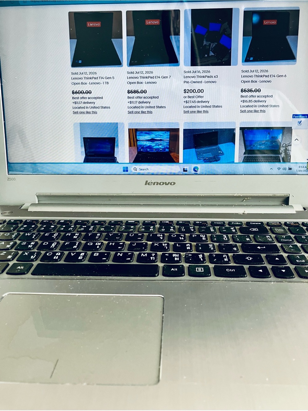 White Lenovo IdeaPad Z500 Core i7 Touch Screen DVD HDMI 8GB RAM  & NEW-240 SSD